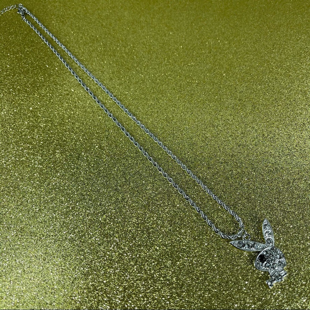 Rhinestone Rabbit Pendant & Necklaces Twist Chain - Picture 2 of 7